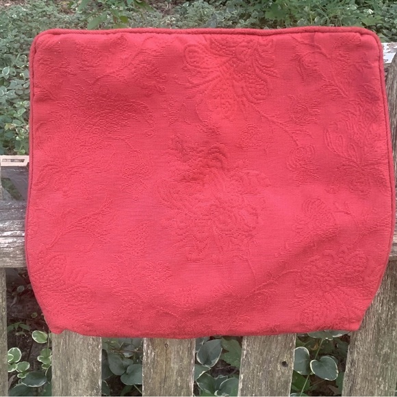 Two (2) Red Brocade Pillow Covers - Picture 1 of 4